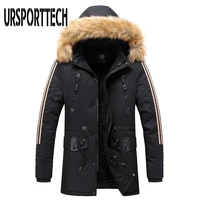 winter jacket men long parkas 2020 new mens fur collar hooded cotton padded male velvet warm jacket outdoor windproof overcoats