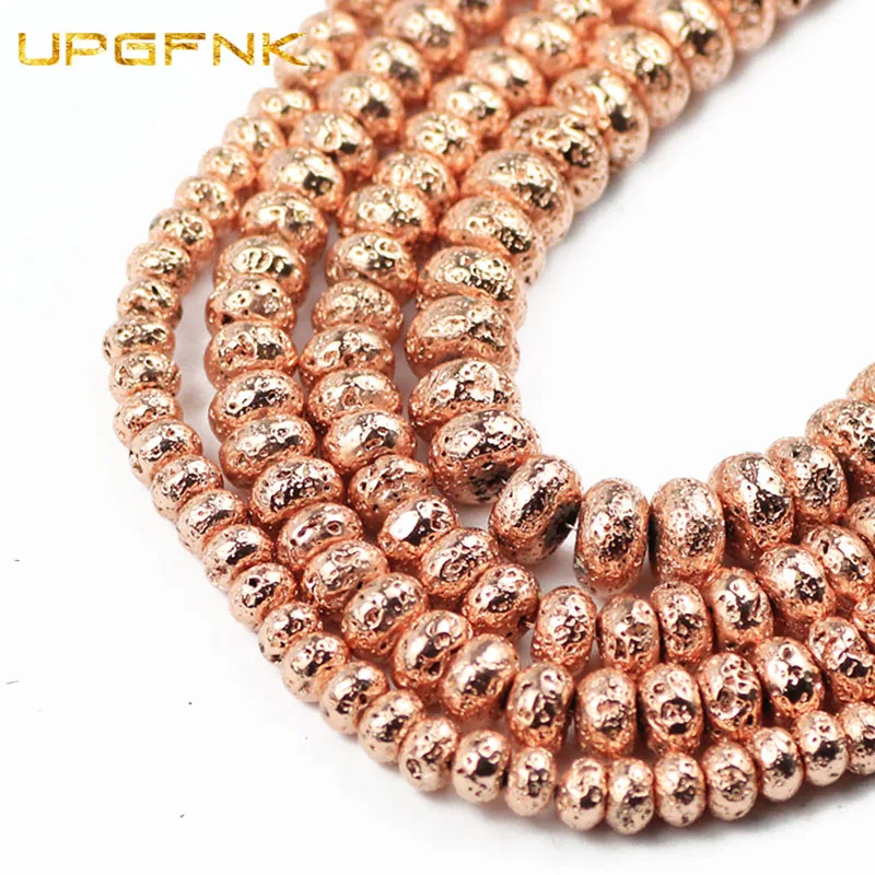 Натуральный камень Роуз вулканическая лава плоские круглые бусины россыпью