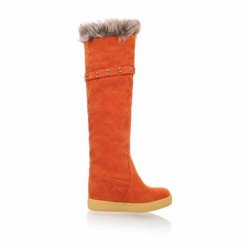 

Dilalula Fashion Women Knee High Boots Warm Plush Platform Winter Fur Shoes Buckle Warm Snow Boots Women Shoes Woman Boots
