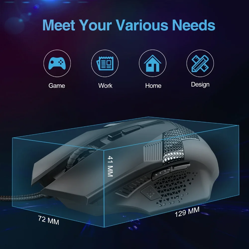 TeckNet 8 кнопочная оптическая Проводная игровая мышь RGB светодиодный Премиум 7000 dpi сенсор эргономичная компьютерная геймерская мышь для ПК ноутбук Настольный