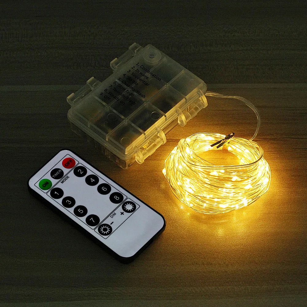 

Remote Control LED Fairy Garland String Lights Battery Powered New Year Christmas Decorations for Home Bedroom Holiday Lighting