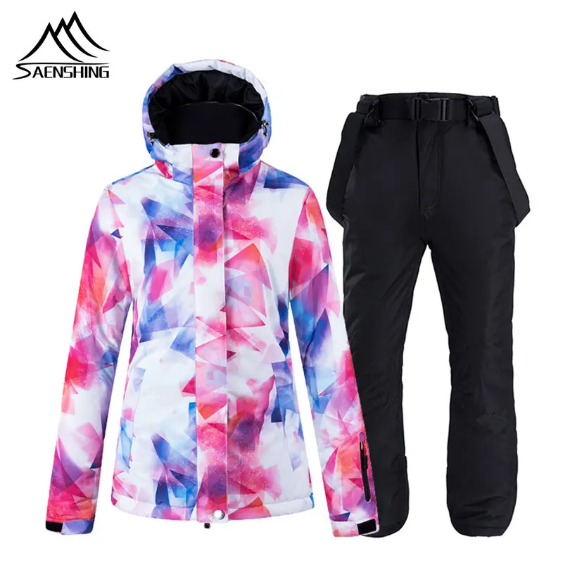 Новый женский лыжный костюм зимний ветрозащитный из 2 предметов Женская лыжная