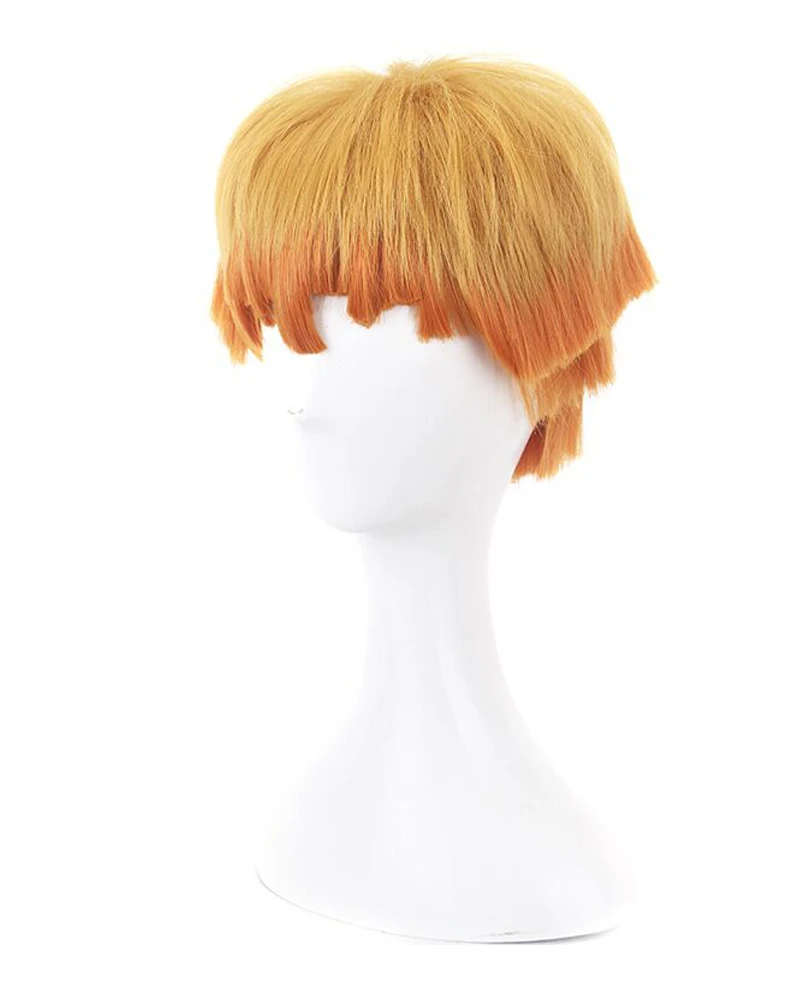 Мужской парик для косплея агатсума зенитсу 12 дюймов короткие Многослойные