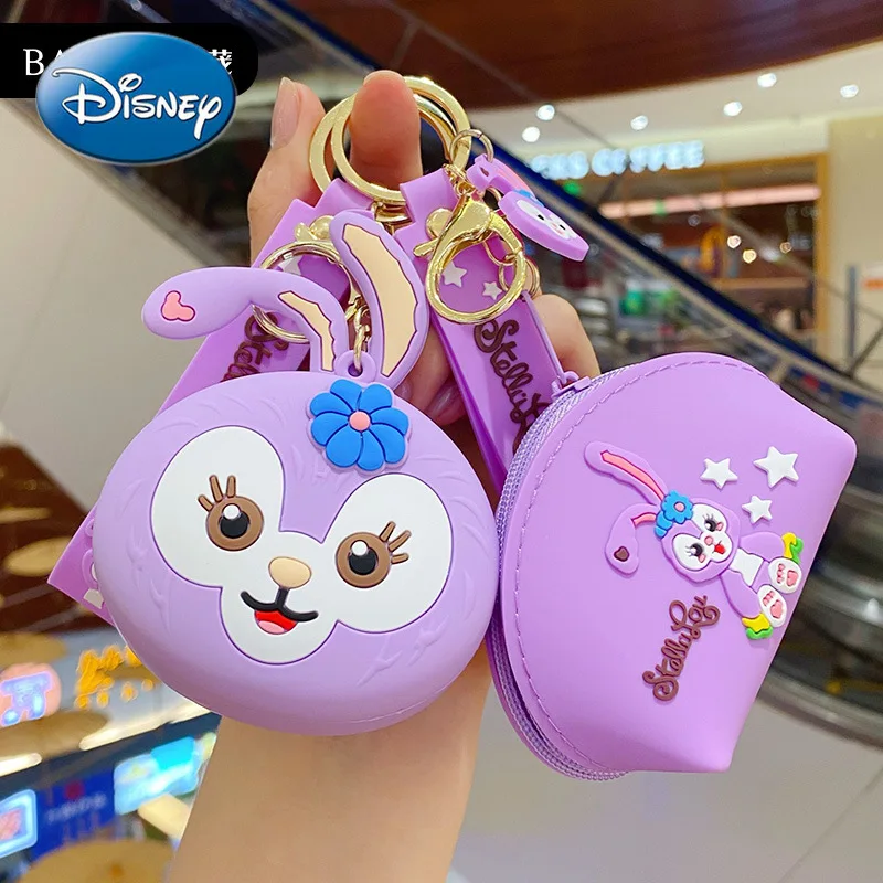 

Disney Cute Cartoon Star Delu Car Keychain Plush Purple Car Key Chain Couple Bag Pendant Jewelry
