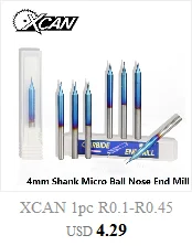 XCAN 10 шт. 0,8-3,175 мм с титановым покрытием 2 флейты плоская Концевая фреза 3,175 мм хвостовик ЧПУ фреза Карбид Концевая фреза
