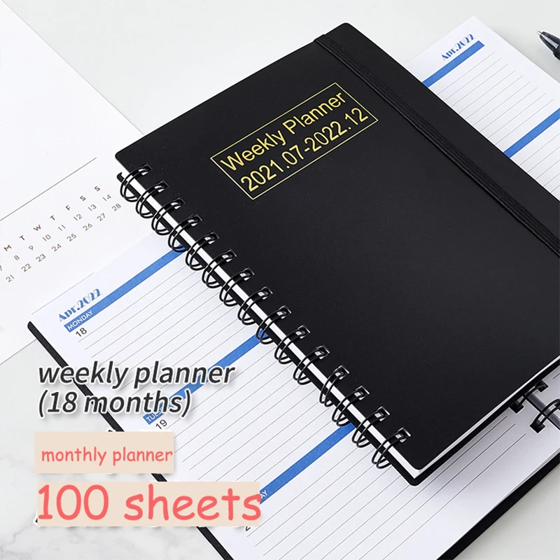 

A5 200 Pages Spiral 18 Months Weekly Planner Schedule Book