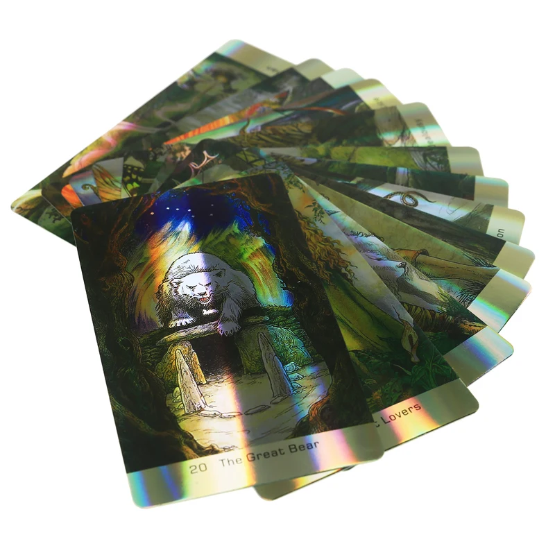 Лазерная версия натуральный тало дикая древесина Таро карточная игра полностью