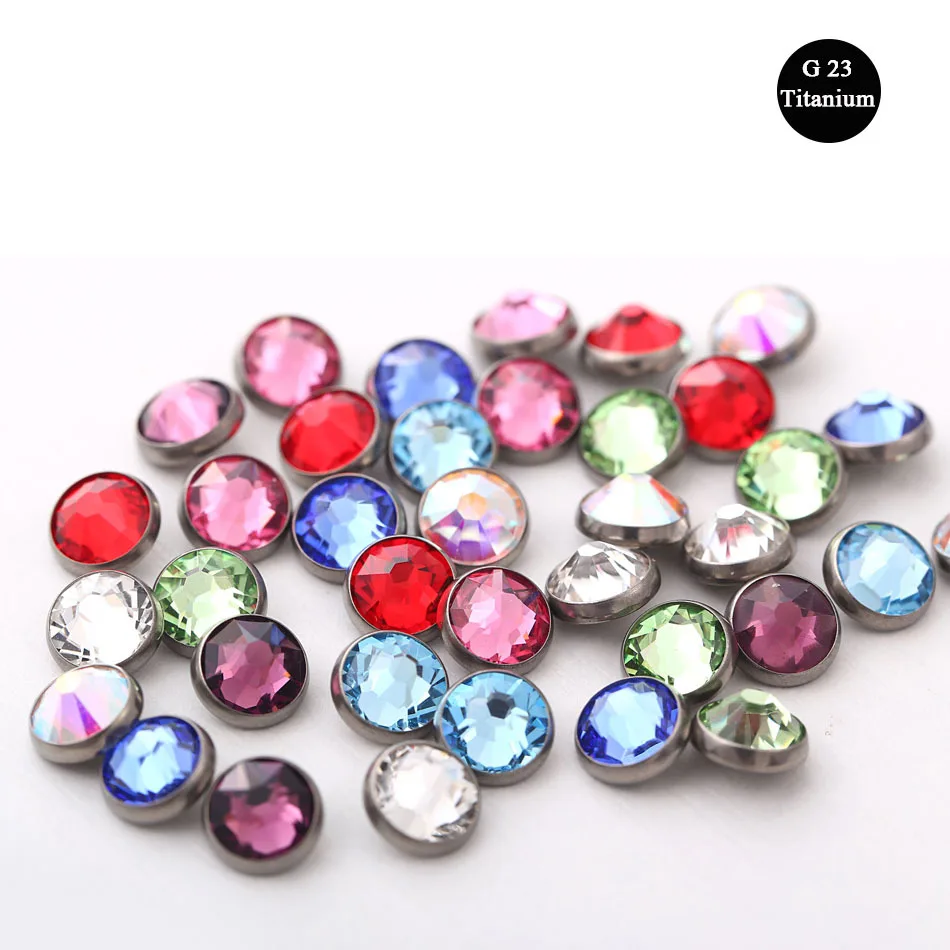 Дермальный пирсинг UOTOP из нержавеющей стали 23 г фианит ДЕРМАЛЬНАЯ нить микро