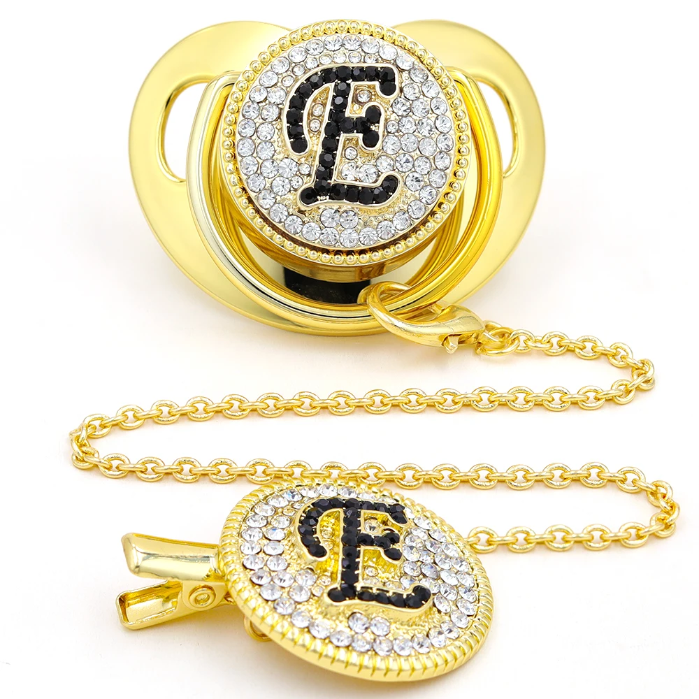 

Соска-пустышка силиконовая золотистая для новорожденных, 24 буквы