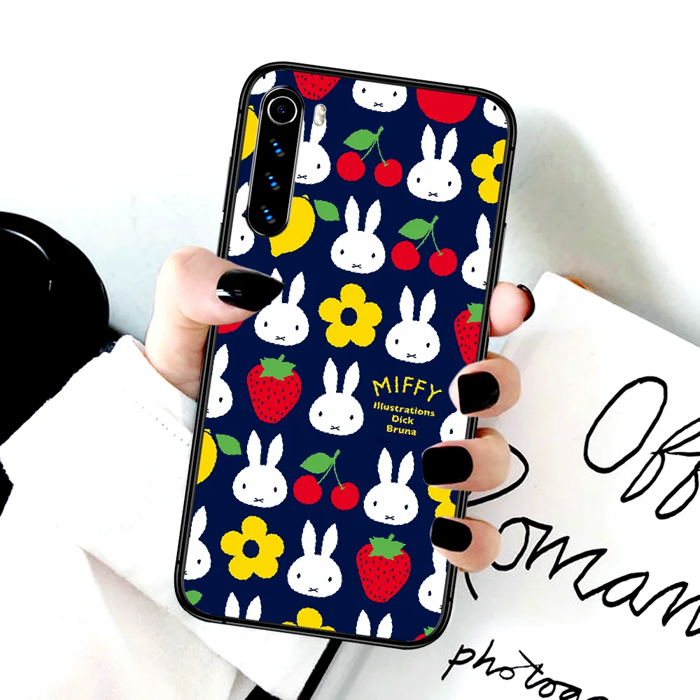 

Art Miffies Cute Bunny Phone Case For Xiaomi Redmi Note 7 8 8T 9 9S 4X 7 7A 9A K30 Pro Ultra black Back Silicone Bumper Painting