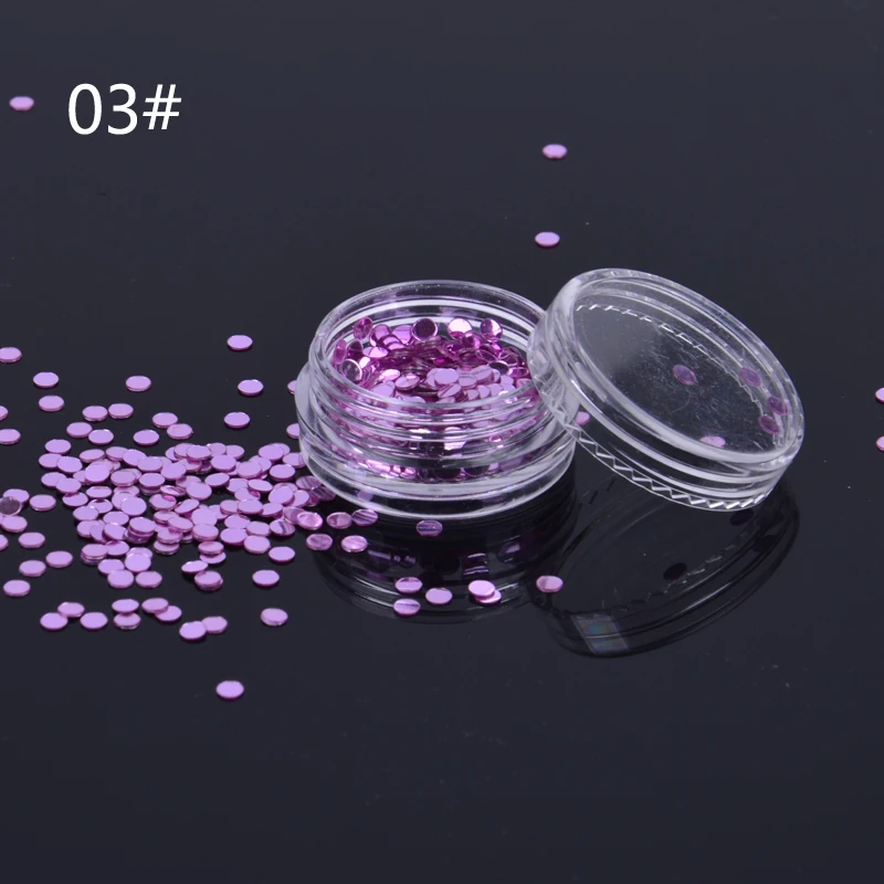 1 коробка 2 мм однотонные Блестки для ногтей блестящие пайетки голограмма