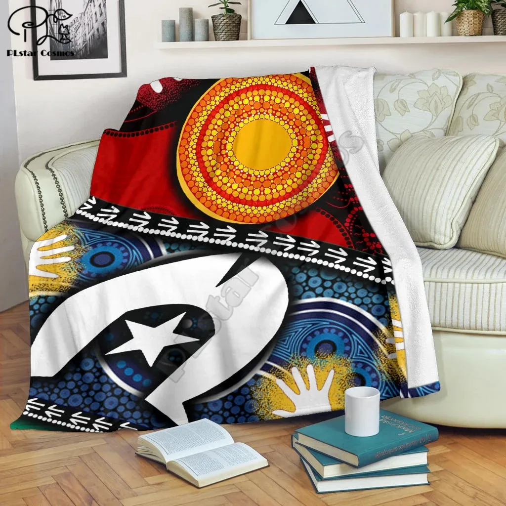 Флисовое одеяло с флажками аборигена и торресового пролива 3D полностью