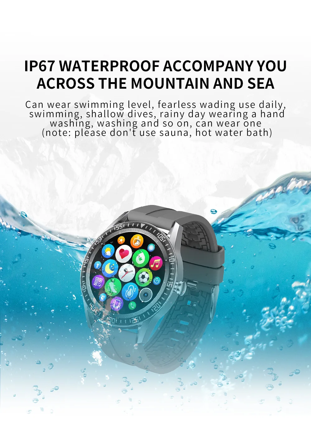 

LYKRY N70 Smart Watch 1.28 inch Round Screen Bluetooth Call IP67 Watches Men Women Blood Oxygen Fitness Tracker For Android ios