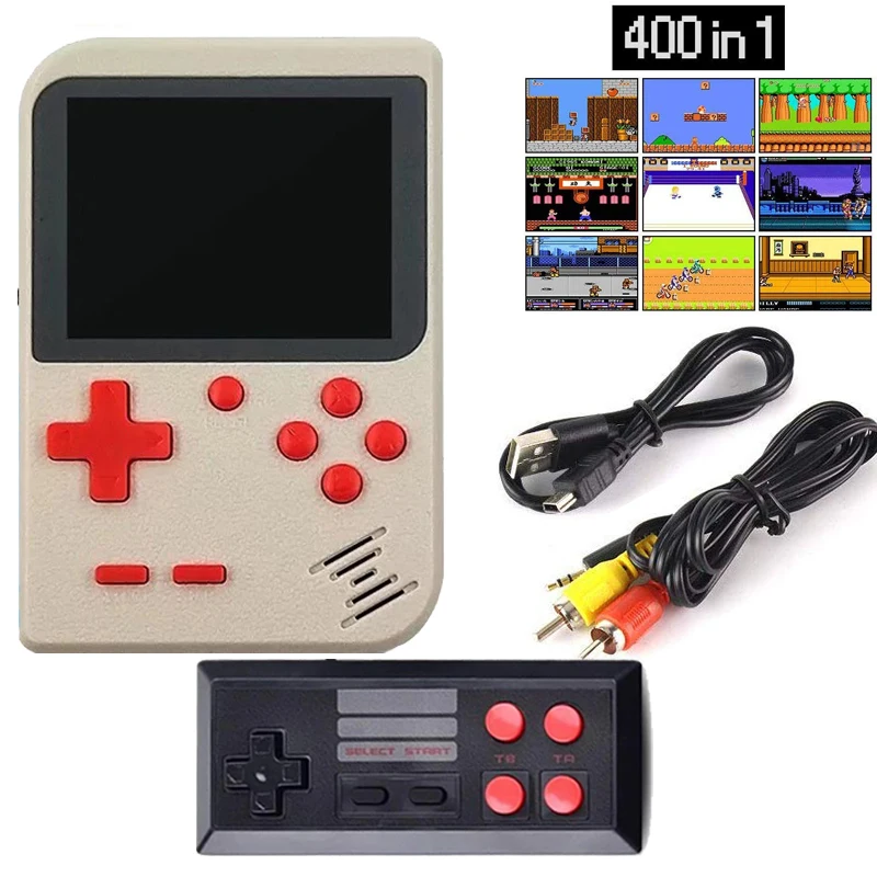 White Tiptop 400 В 1 игры мини портативный игровой плеер Ретро SUP плюс Ретро видео игровая консоль 400 классические игры в 1 для двух игроков - Цвет: White
