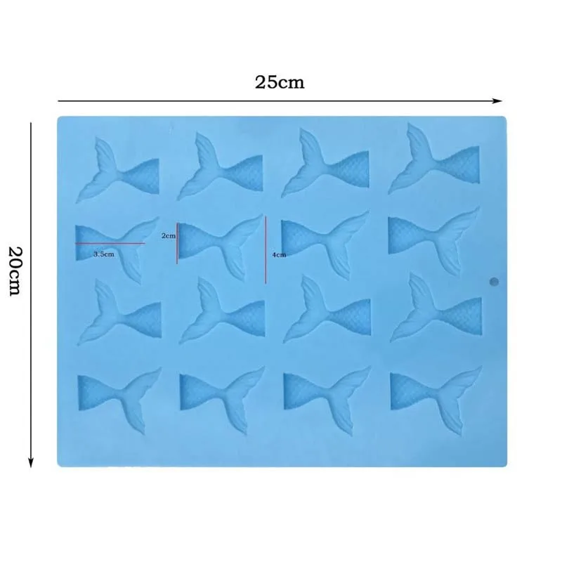 16 полостей силиконовая форма для помадки хвоста русалки желе печенья Форма