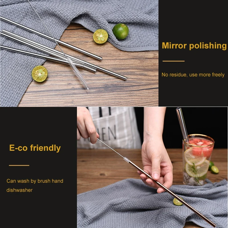 100 шт. металлические соломинки можно повторно использовать 304 трубы из