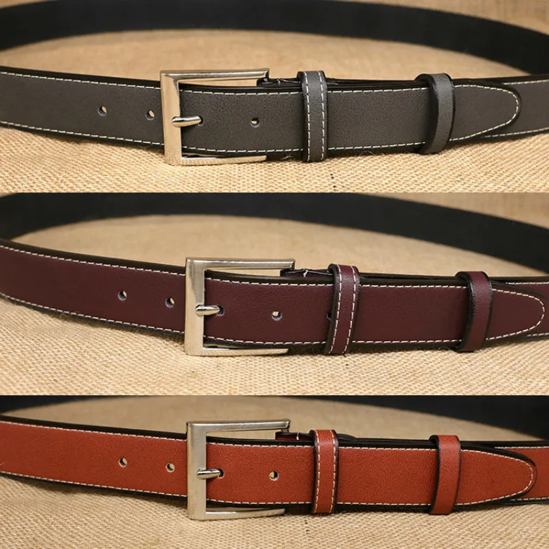 peikong Fashion Men Belts Genuine Leather Luxury Designer Brown Vintage Waist Belt For Jeans Cinturon Cowboy Hombre Dropshipping