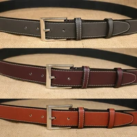 peikong fashion men belts genuine leather luxury designer brown vintage waist belt for jeans cinturon cowboy hombre dropshipping