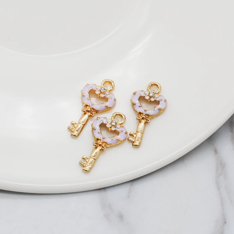 20 шт./лот подвески с каплями масла в форме цветка сердца эмалированная подвеска