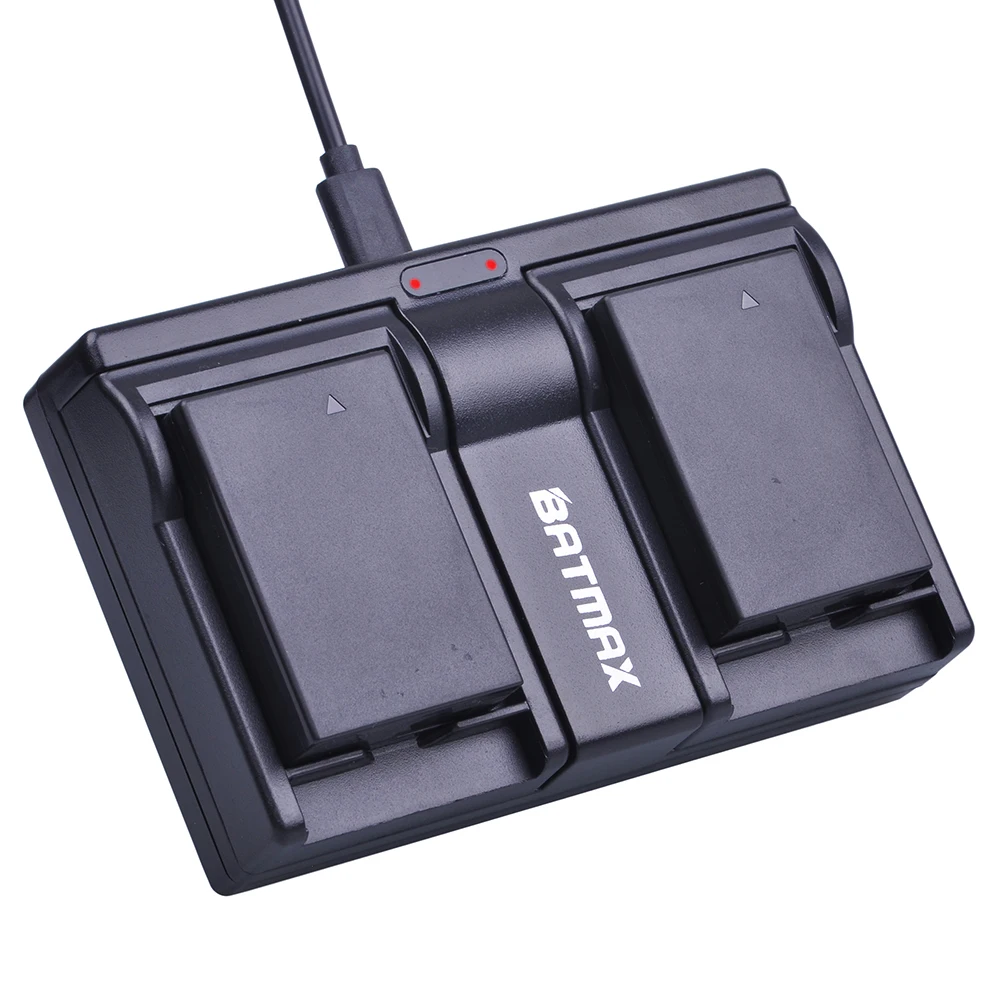 Аккумулятор для камеры Batmax 2pc LP-E17 LP E17 + двойное зарядное устройство USB Canon EOS Rebel T6i