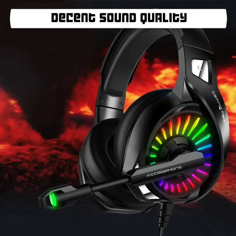 Светодиодный стерео наушники с басами эргономичная компьютерная игровая