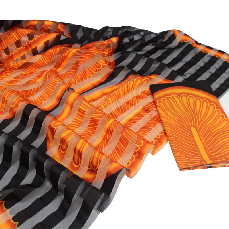 African wax ankara fabric hot selling silk organza fabric ribbon organza fabric for dress 4+2yards