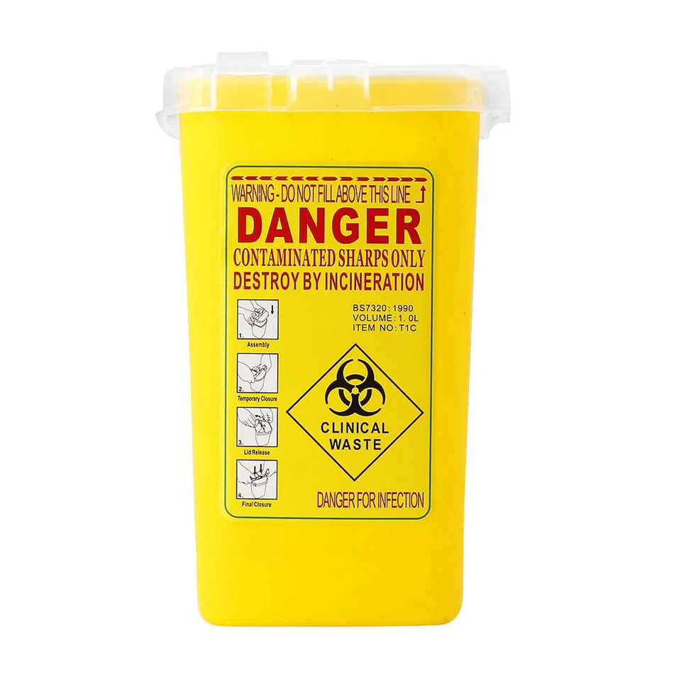 1л пластиковые татуировки медицинский контейнер для запасов мусорная коробка