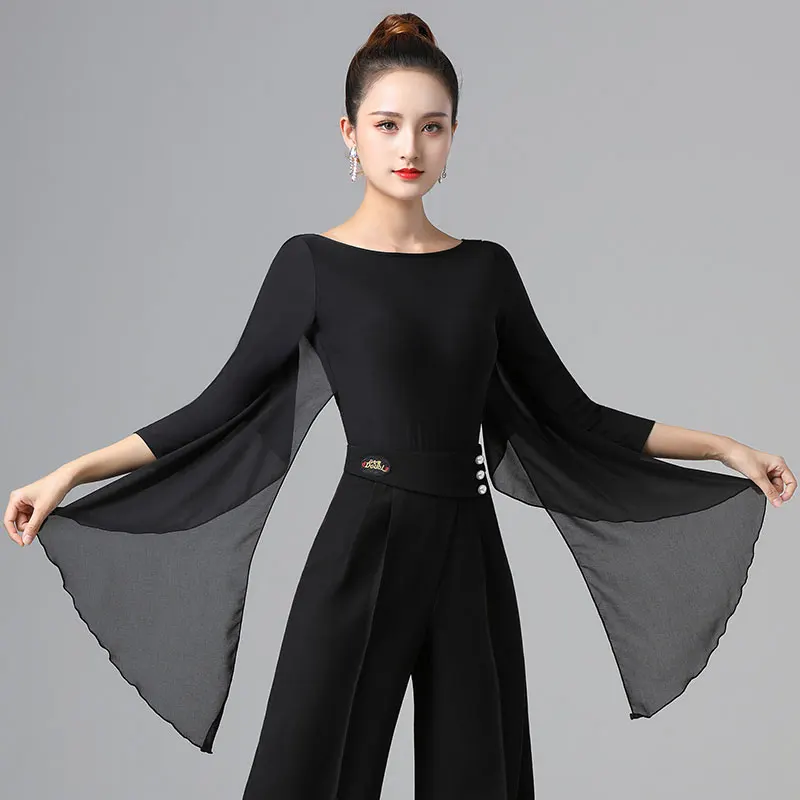 

Doubl 2021 New Fashion Brand Latin Tops National Standard Dance Tops One-Piece Net Red Practice Clothes