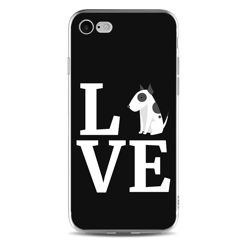 Чехол для телефона из мягкого силикона и ТПУ с изображением щенков Бультерьера