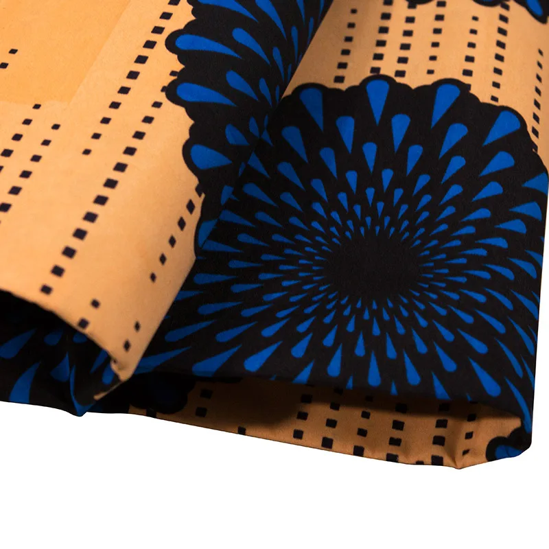 New Arrivals Fashion Design African Real Wax Blue &amp Black Flowers Printed Fabric 6Yards | Аксессуары для одежды