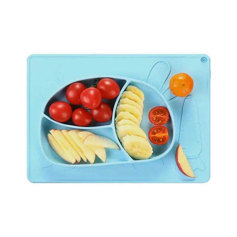 Силиконовая детская обеденная тарелка с милым Кроликом дизайнерский обеденный