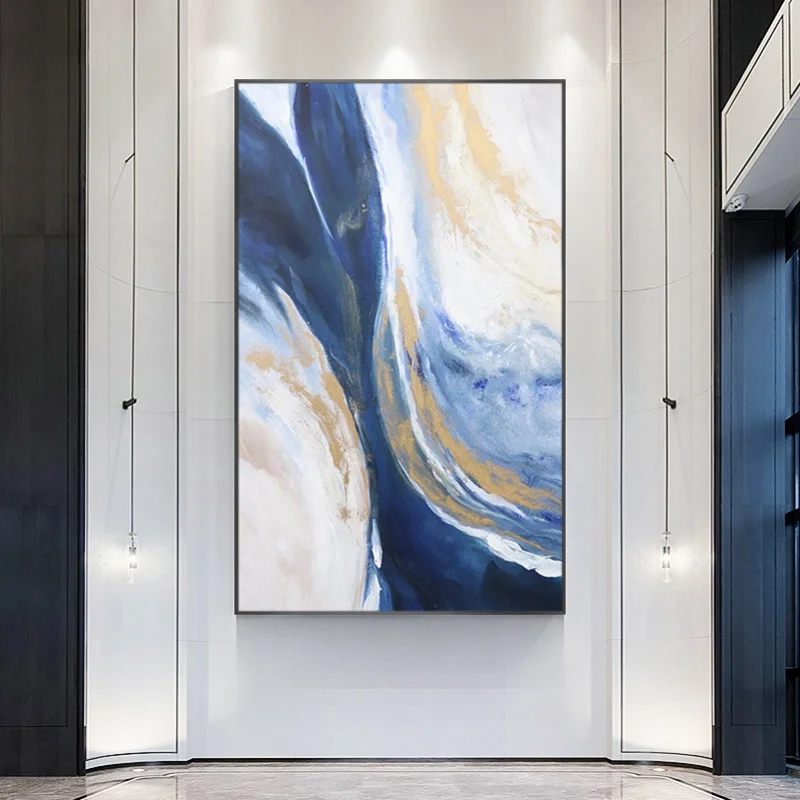 

Vertical Version Of T Abstract Modern Painting Porch Light Powder Flow Extravagant Decorative Painting Hand-painted Oil Painting