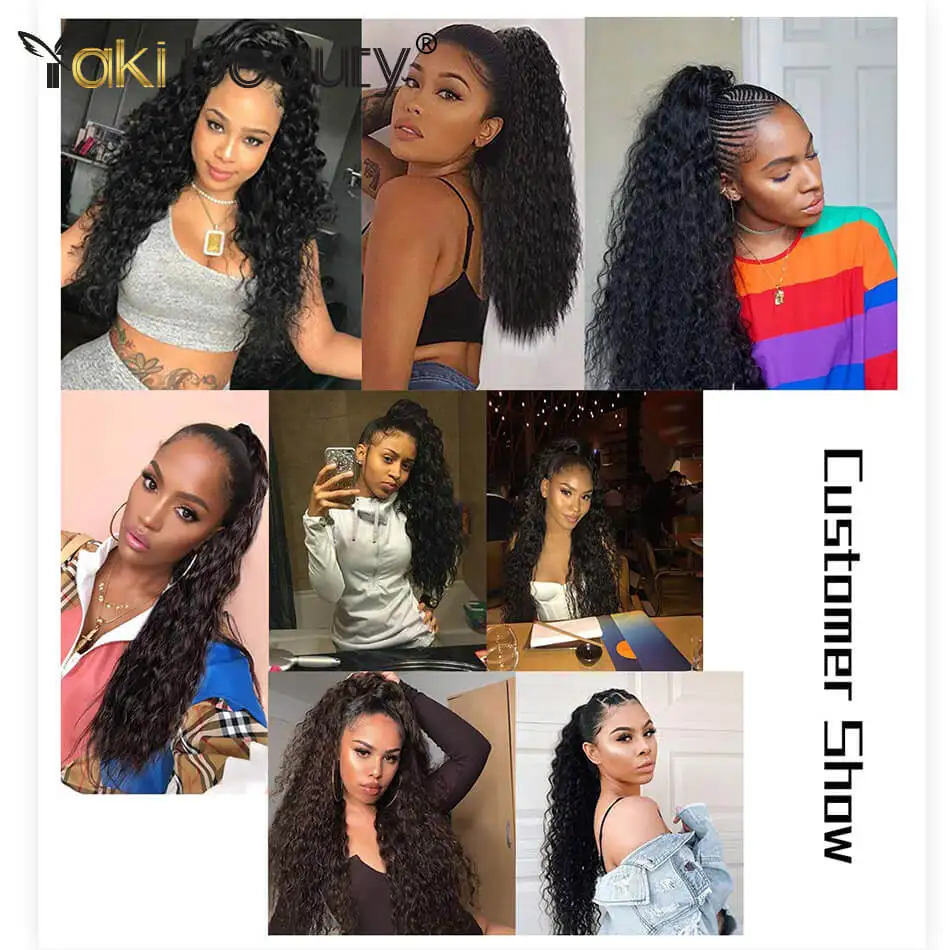 

32inch Ponytail Synthetic Hair Extension 140g Tail On An Elastic Band Curly Locks Hair YAKI BEAUTY For Women