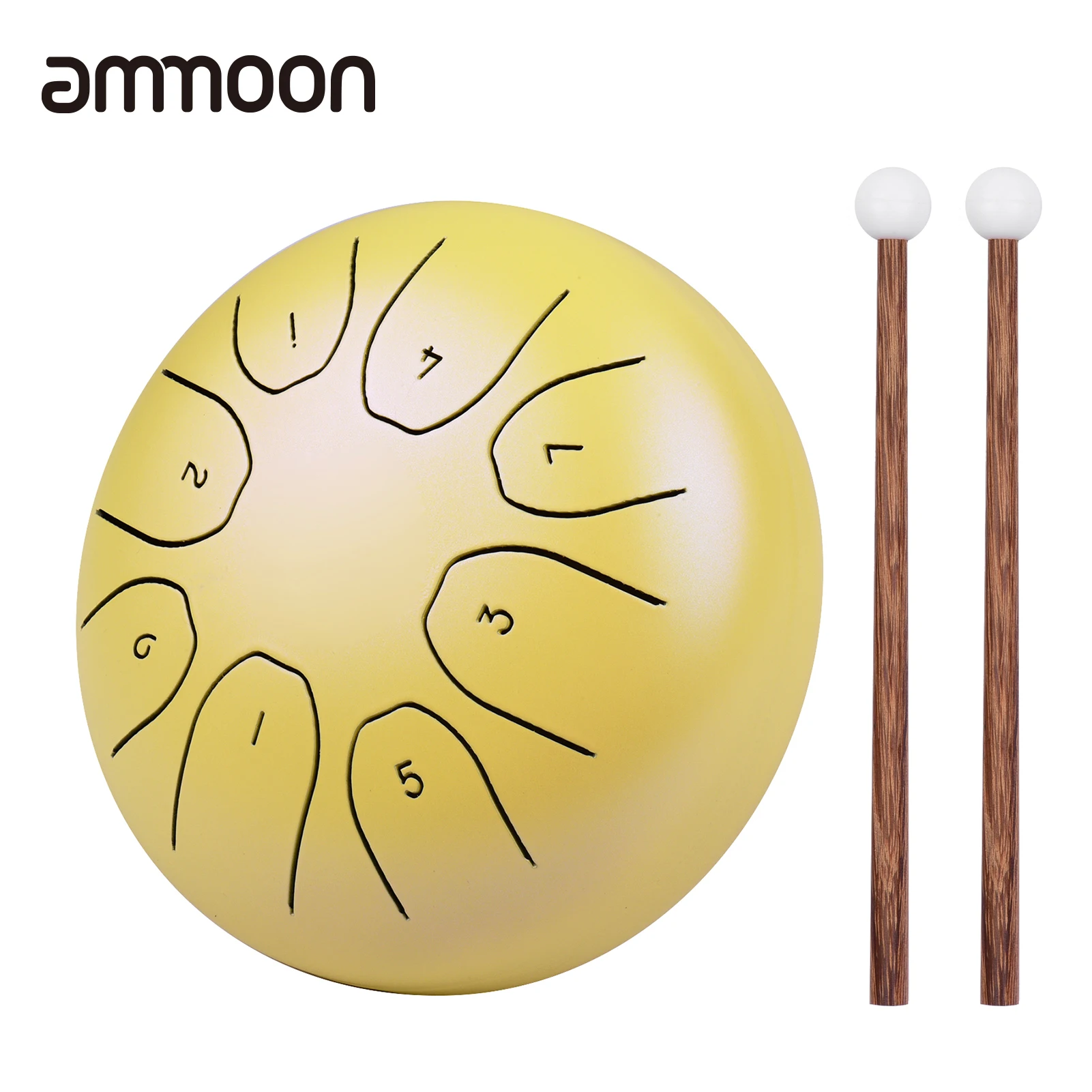 

Стальной барабан для языка ammoon, 5,5 дюйма, 8 заметок, C-образный барабан для ключа, барабан для цветного языка макарон, перкуссионный инструмен...