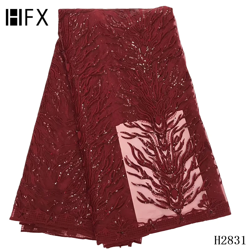 HFX африканская кружевная ткань нигерийская блестящая и вышитая ФРАНЦУЗСКИЙ Тюль