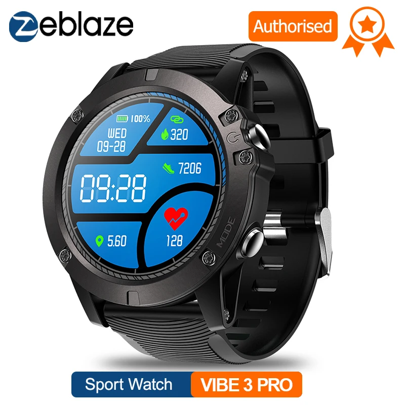Zeblaze VIBE 3 PRO цветной сенсорный дисплей спортивные Смарт часы пульсометр IP67