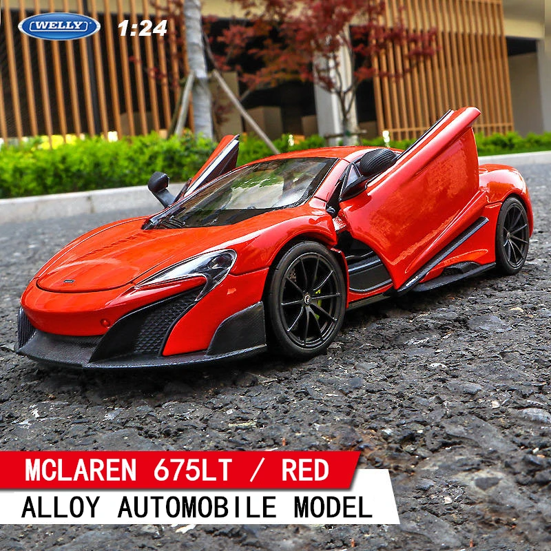 McLaren 675LT Welly 1:24 mlaren 675LT украшение автомобиля коллекция Подарочная игрушка Литье под давлением модель игрушка для мальчиков - Цвет: McLaren 675LT