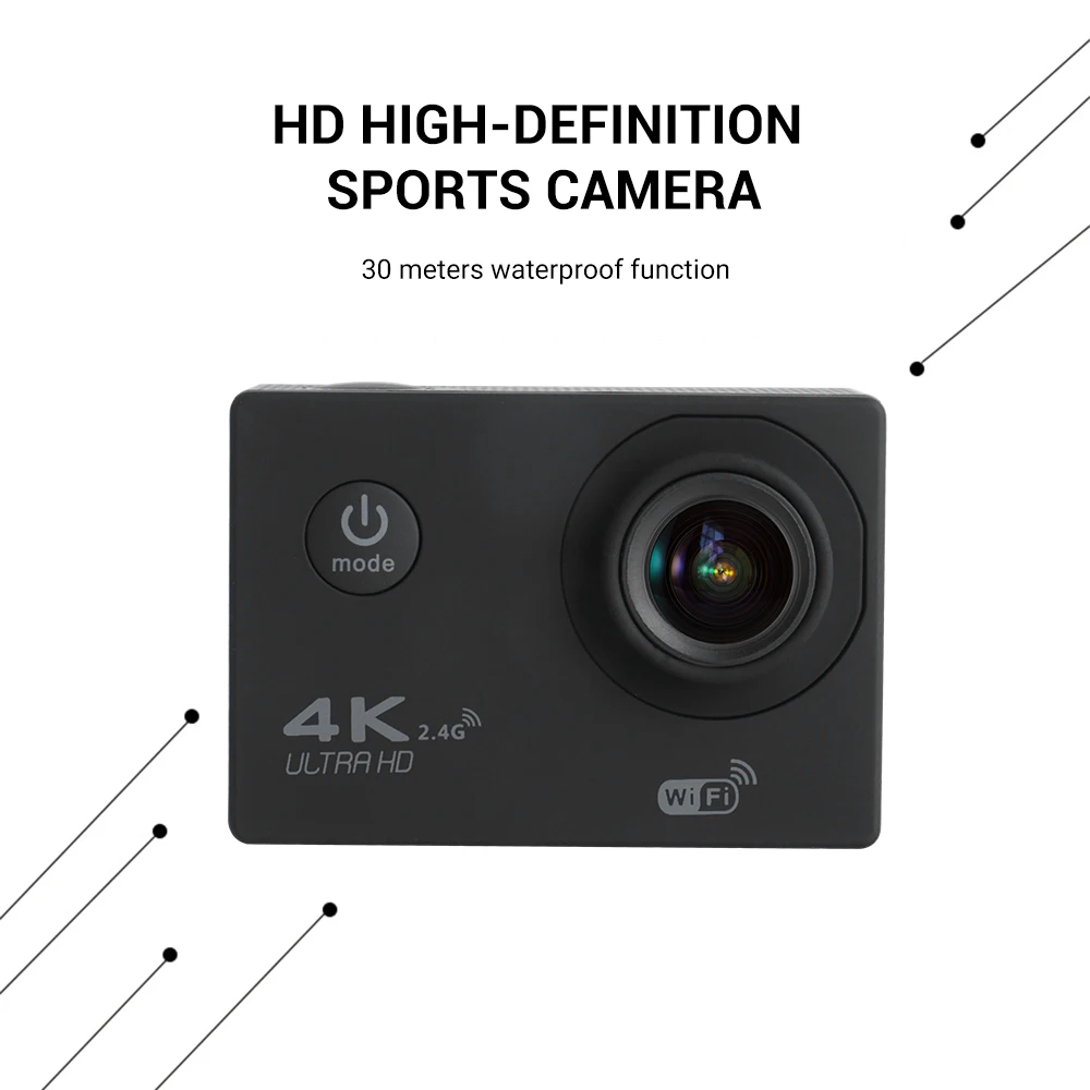 Оригинальная Экшн камера H9 Ultra HD 4K / 30fps Wi Fi 2 0 дюйма 170D Подводная Водонепроницаемая