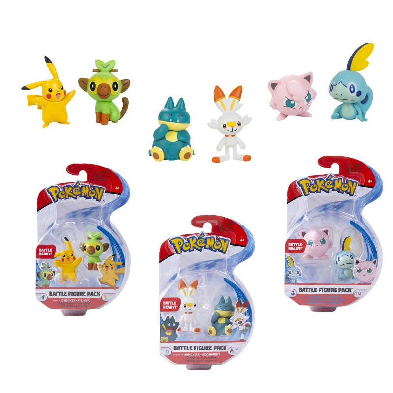 

Pokemon Pokeball Pet Set Box Anime Figures Pikachu Munchlax Scorbunny Sobble Grookey Jigglypuff Model Dolls Toys Kids Gift