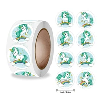 500pcs unicorn round label paper packaging sticker candy icing bag gift box packaging bag wedding decorations