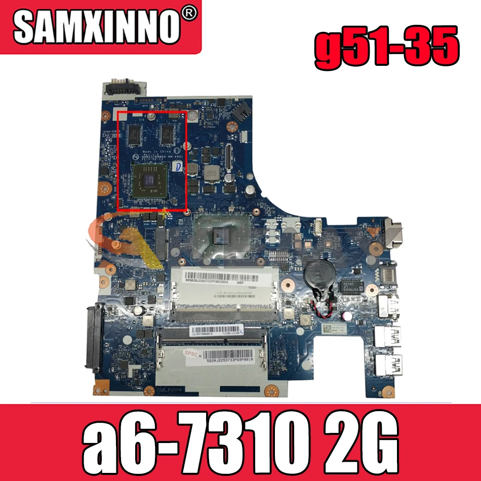 

Akemy For Lenovo g51-35 bmwq3/bmwq4 nm-a401 Laptop PC Motherboard a6-7310 2G Discrete Graphics 100% Test OK