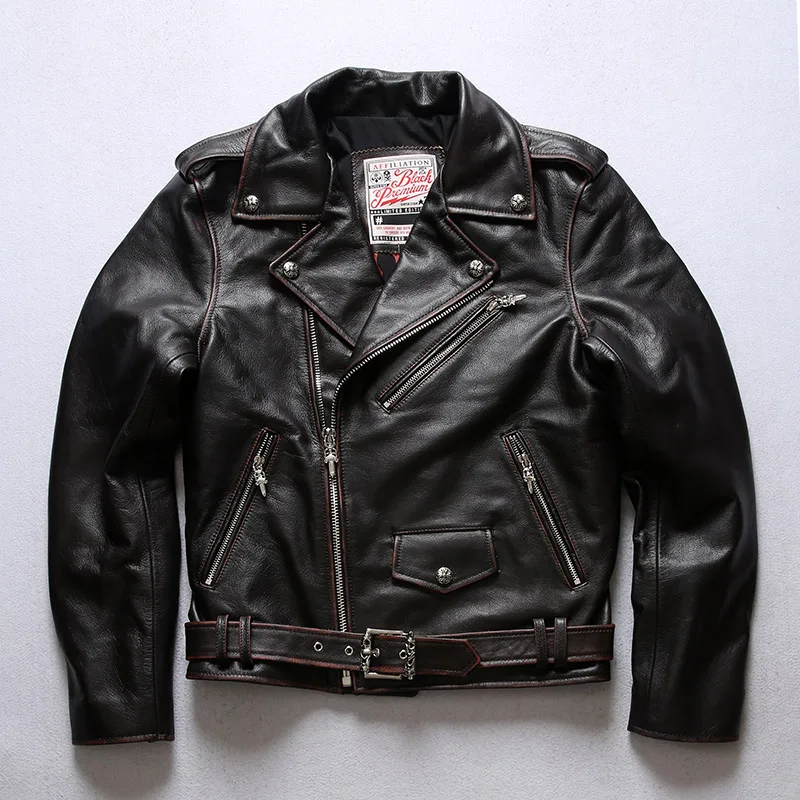 

AFF-10 RockCanRoll Super Quality Coat Genuine Cow Leather Cowhide Stylish Durable Vintage Jacket