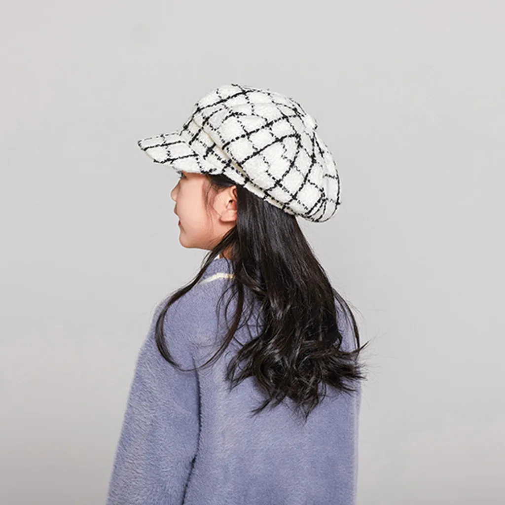 Новинка Осенний модный однотонный теплый берет для детей зимний тонкий