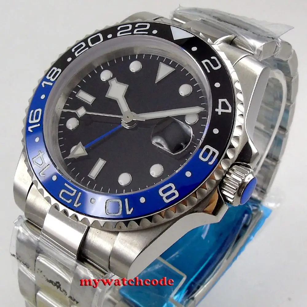 Мужские часы с черным циферблатом 40 мм|Мужские механические часы| |