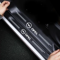4 pcs leather protective stickers carbon fiber car door sill sticker for opel astra j h g insignia mokka corsa d vectra