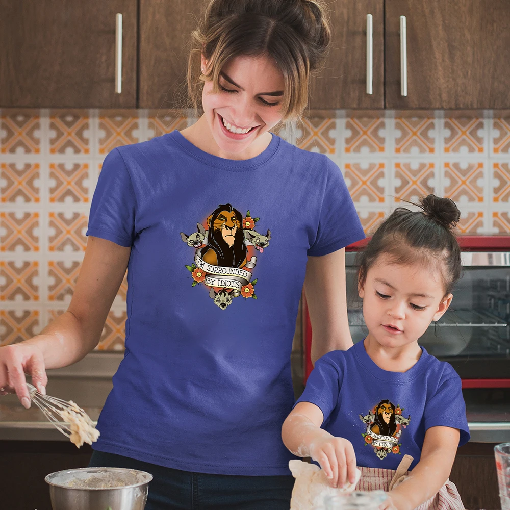 

Летняя одежда для всей семьи, Новые товары, модные футболки унисекс для взрослых с принтом короля льва, удобные всесезонные