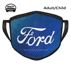 Футболка с градиентным логотипом Ford Motors и более мягкие теплые зимние маски с изображением автомобиля, автомобильный логотип с градиентом, Веселый Мотоспорт