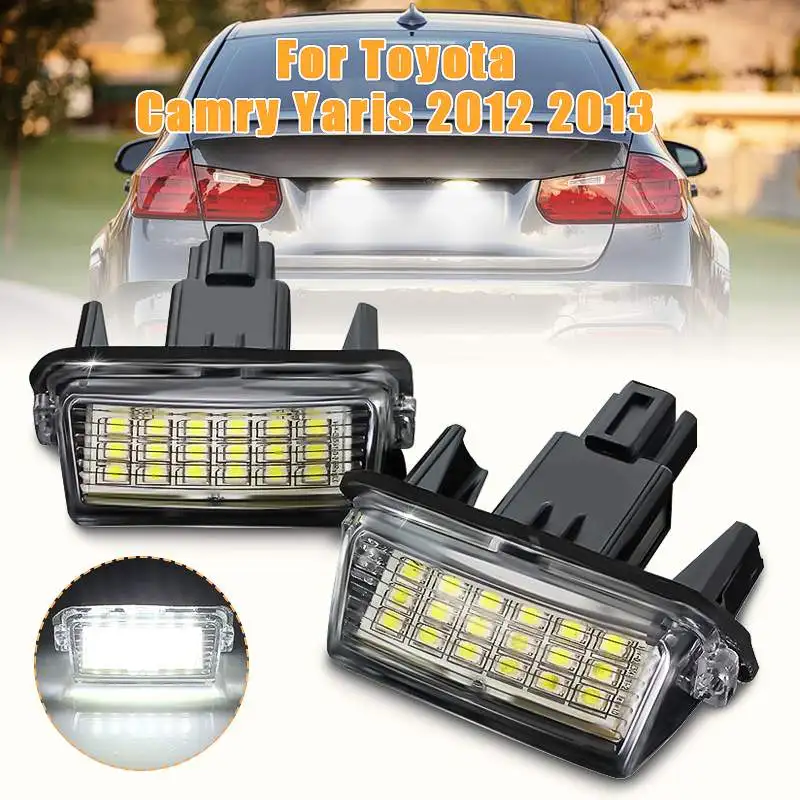 Luz LED para placa de matrícula de coche, sin errores, para Toyota Yaris Vitz Camry Hybrid Corolla Avensis SAI Noé Prius C Verso S, 2 unidades
