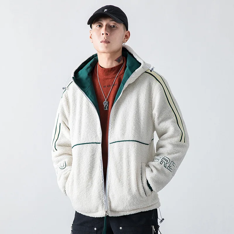 Мужская Уличная одежда осенне зимние куртки из плюшевой ткани двухсторонняя