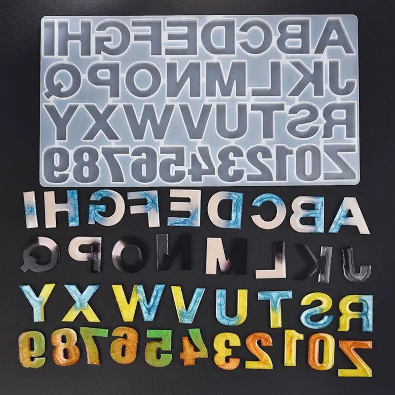 

New 1 Set Crystal Epoxy Resin Mold Alphabet Letter Number Pendants Casting Silicone Mould DIY Crafts Jewelry Making Tools